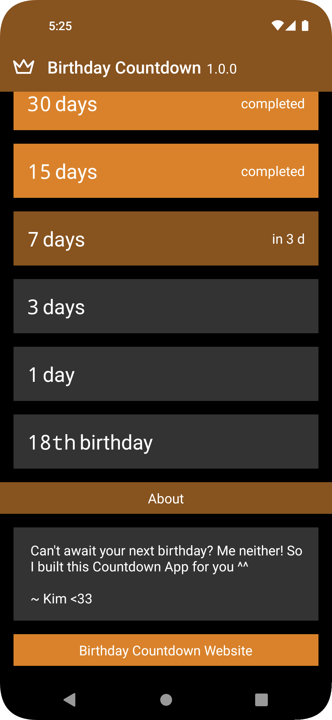 Birthday Countdown screenshot 2