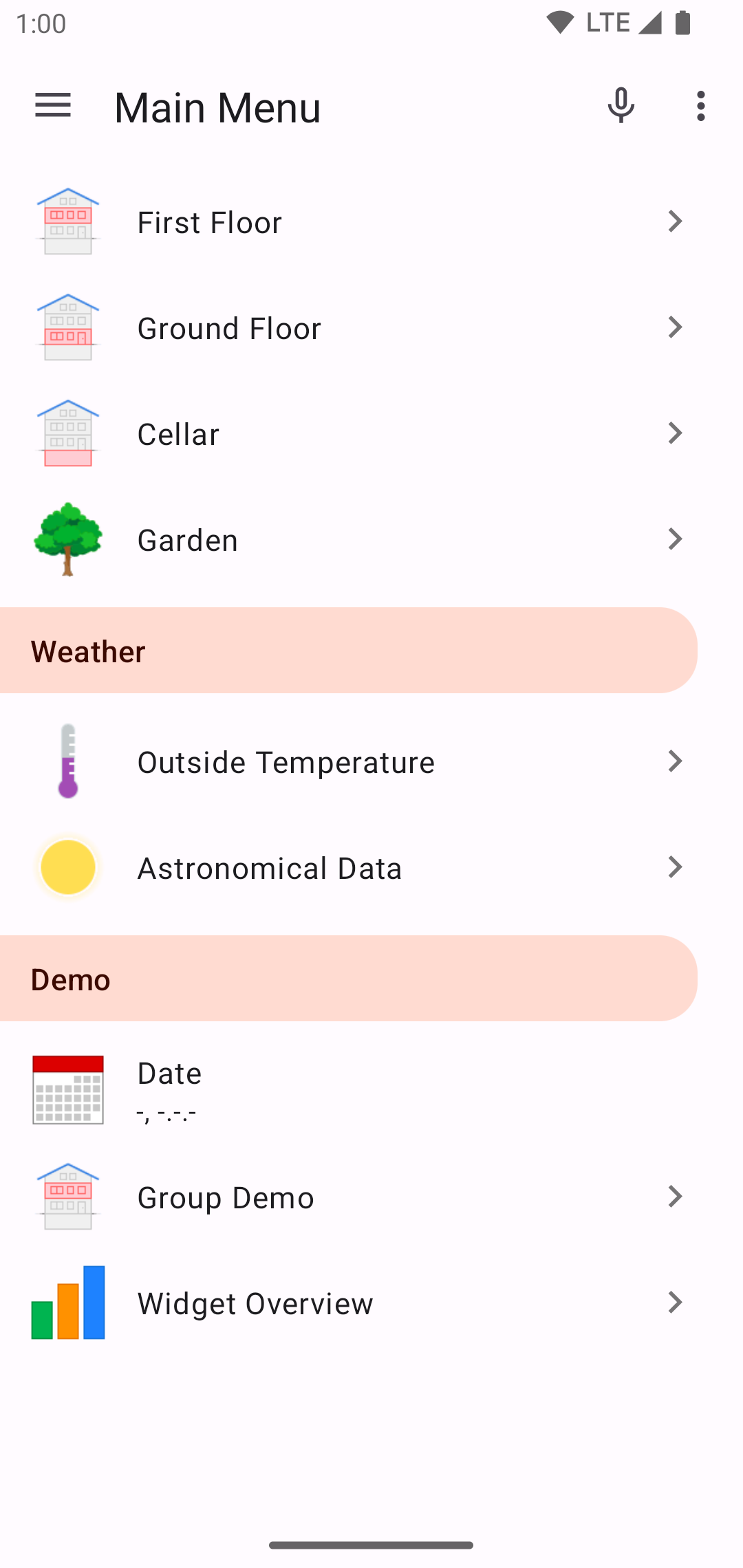 openHAB Beta screenshot 1
