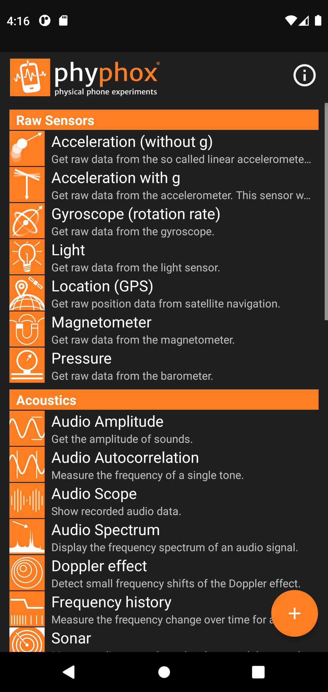 phyphox screenshot 8
