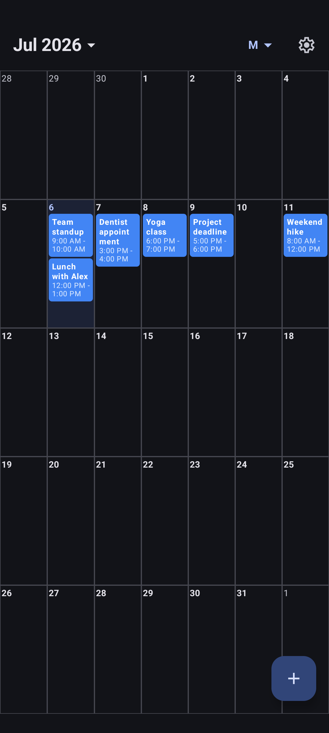MA Calendar screenshot 1