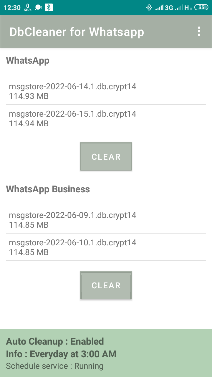 DbCleaner for Whatsapp screenshot 1