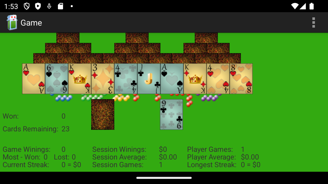 Tri PeaksSolitaire for Android screenshot 1