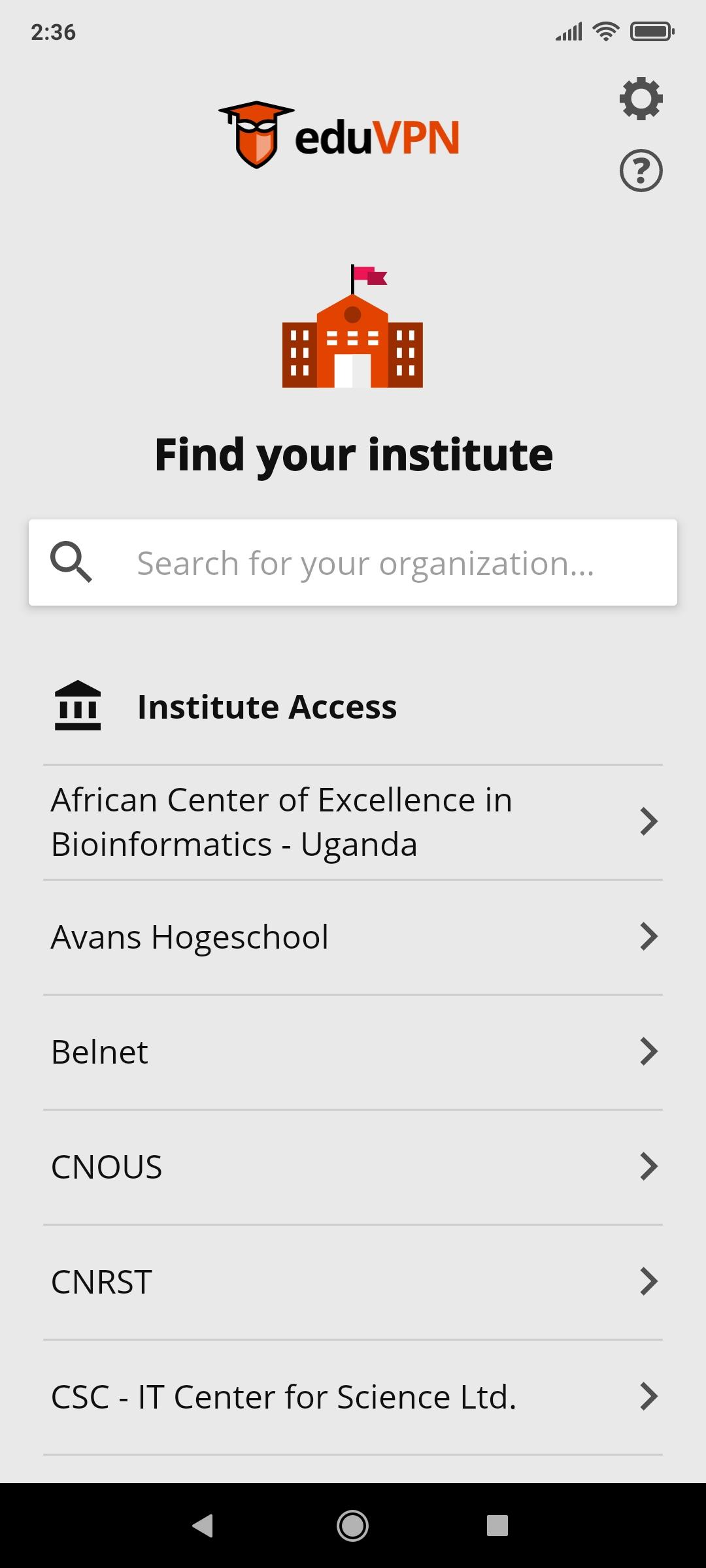 eduVPN screenshot 1