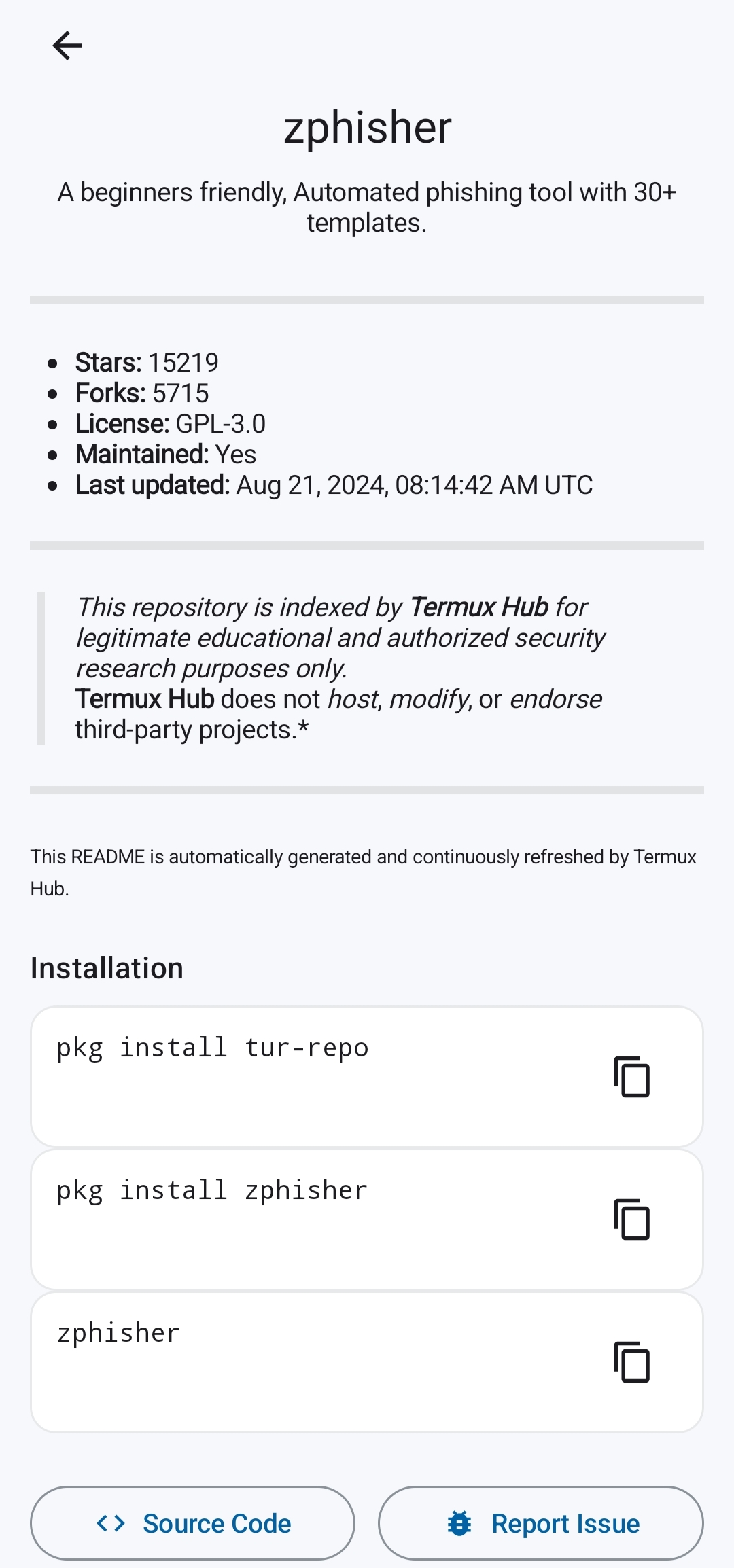 Termux Hub screenshot 2