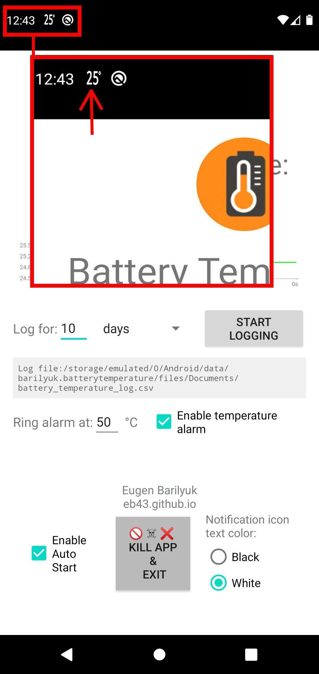 BatteryTemperatureDisplay screenshot 5