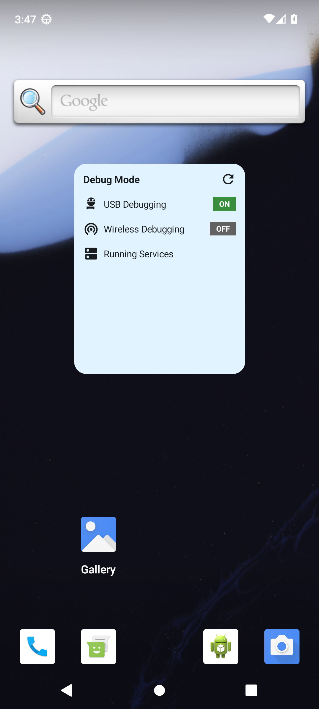Debug Mode Widget screenshot 1