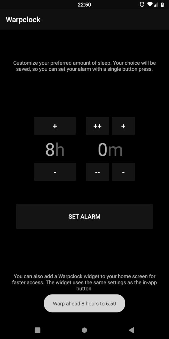 Warpclock screenshot 1