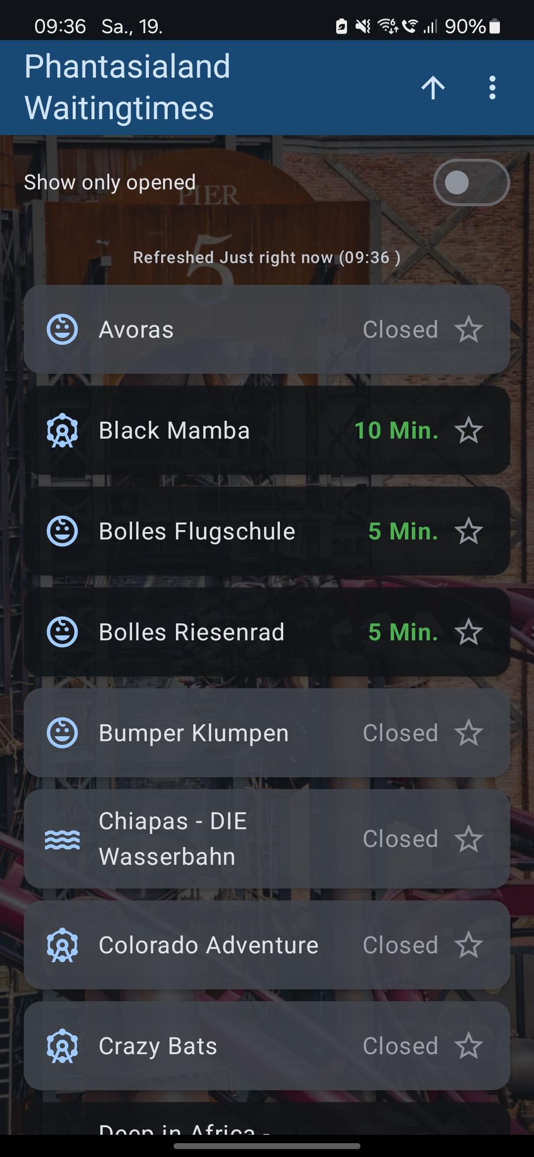 Phantasialand Wait Times screenshot 4