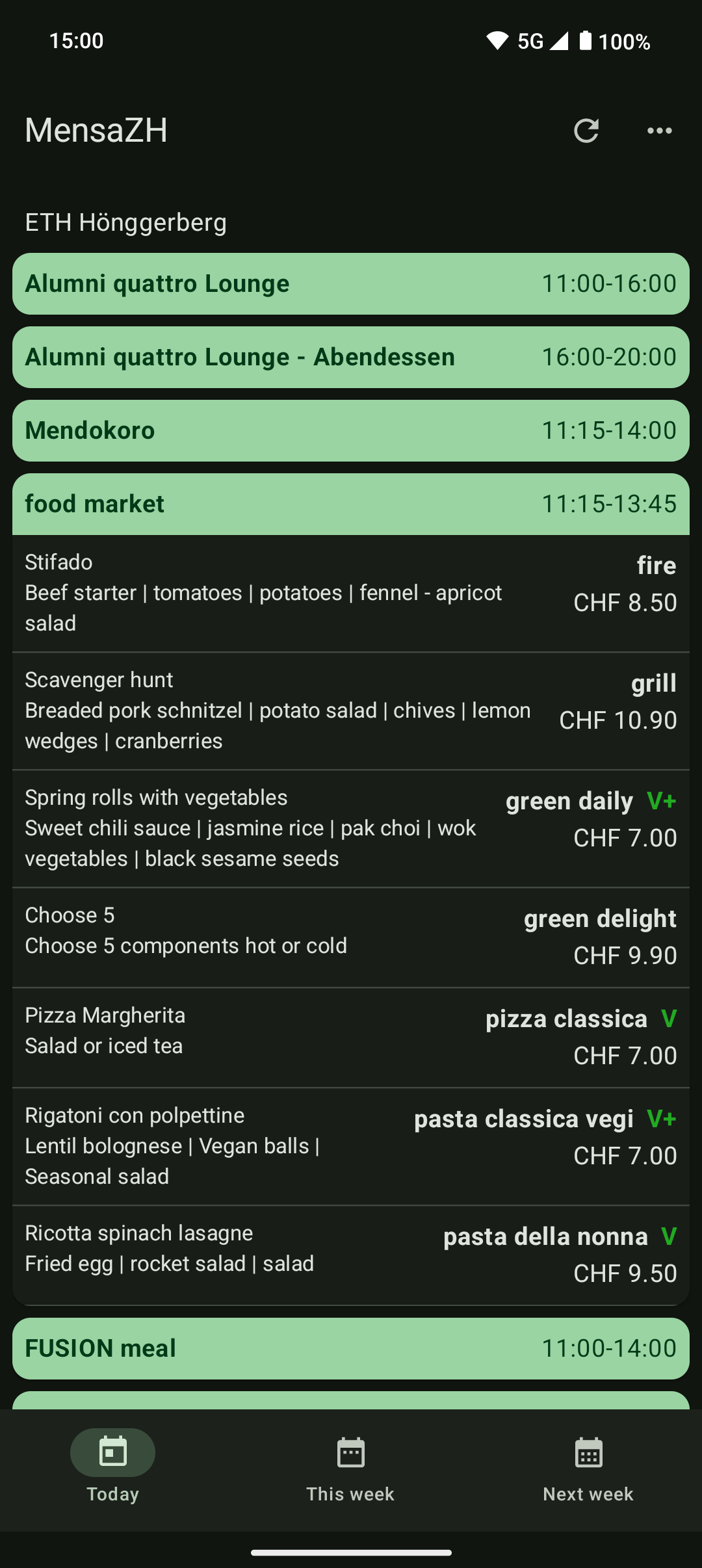 ETH & UZH mensa Zürich screenshot 5