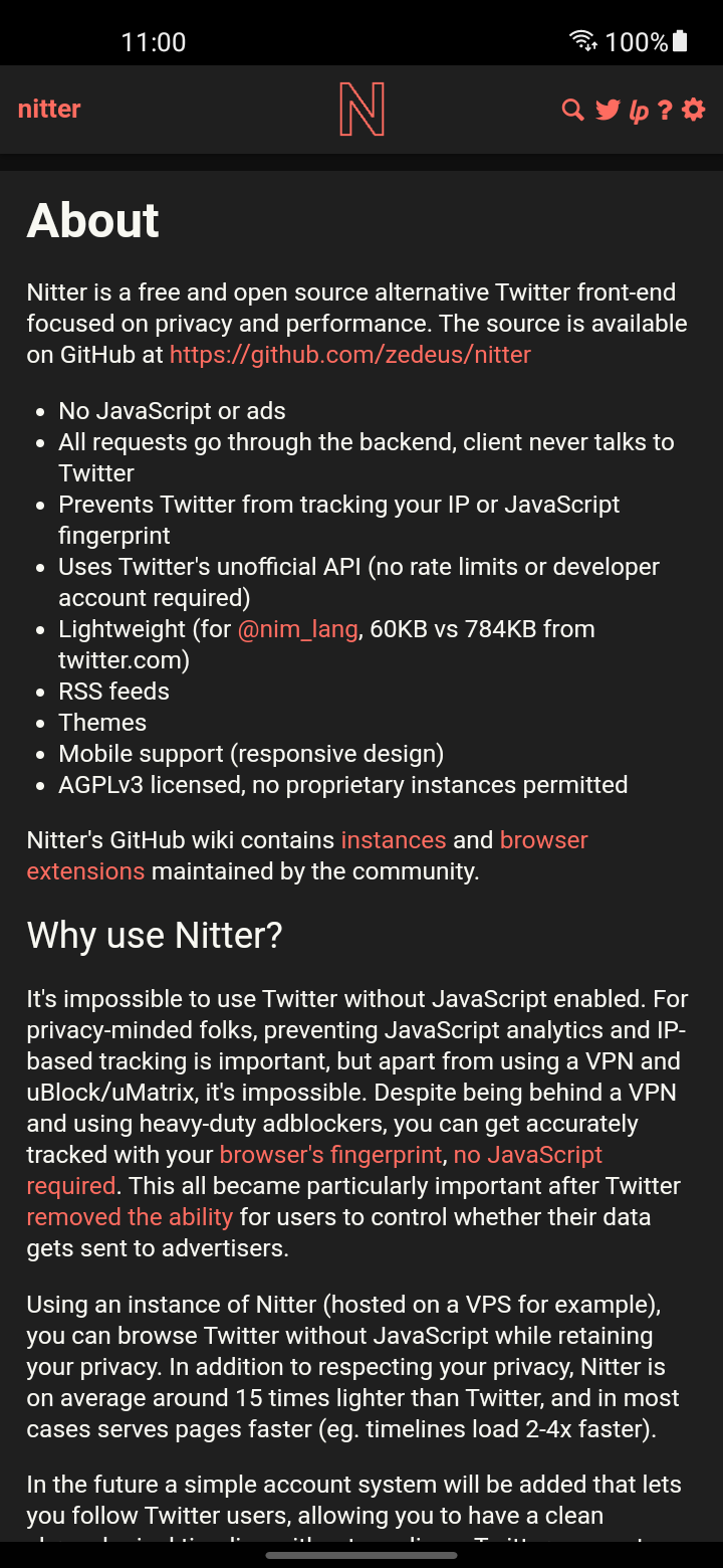 Nitter for Android screenshot 3