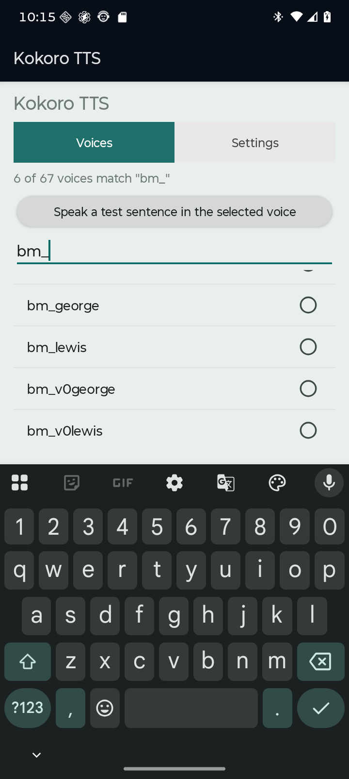 Kokoro Android system TTS driver screenshot 2