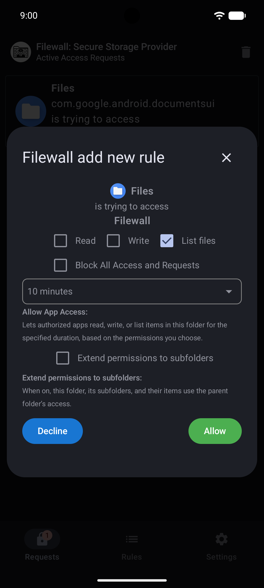 Filewall: Secure Storage Provider screenshot 2