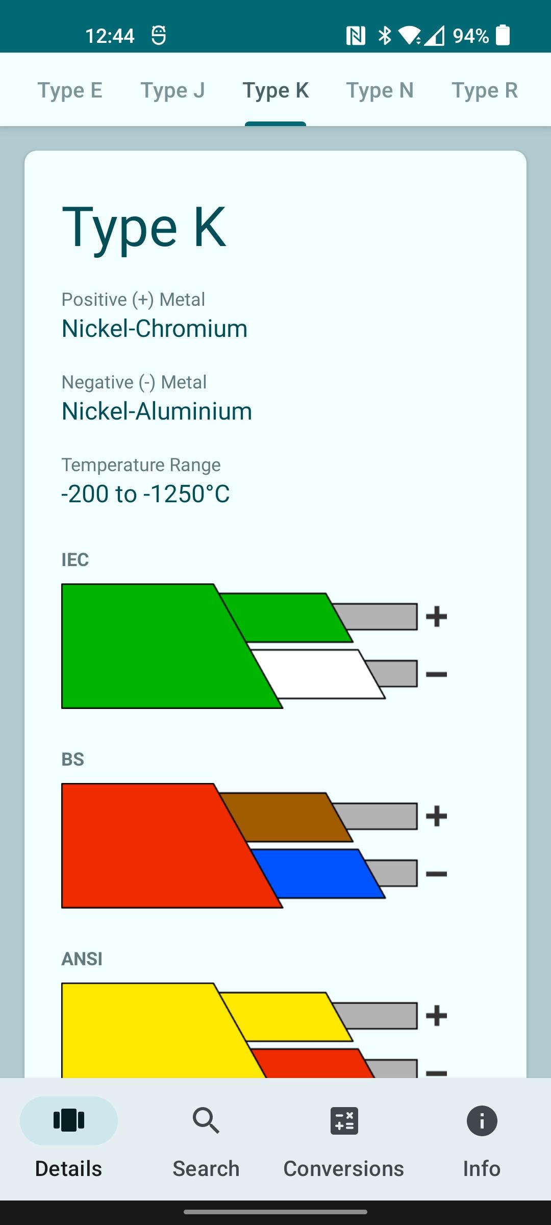 Thermocouples screenshot 2