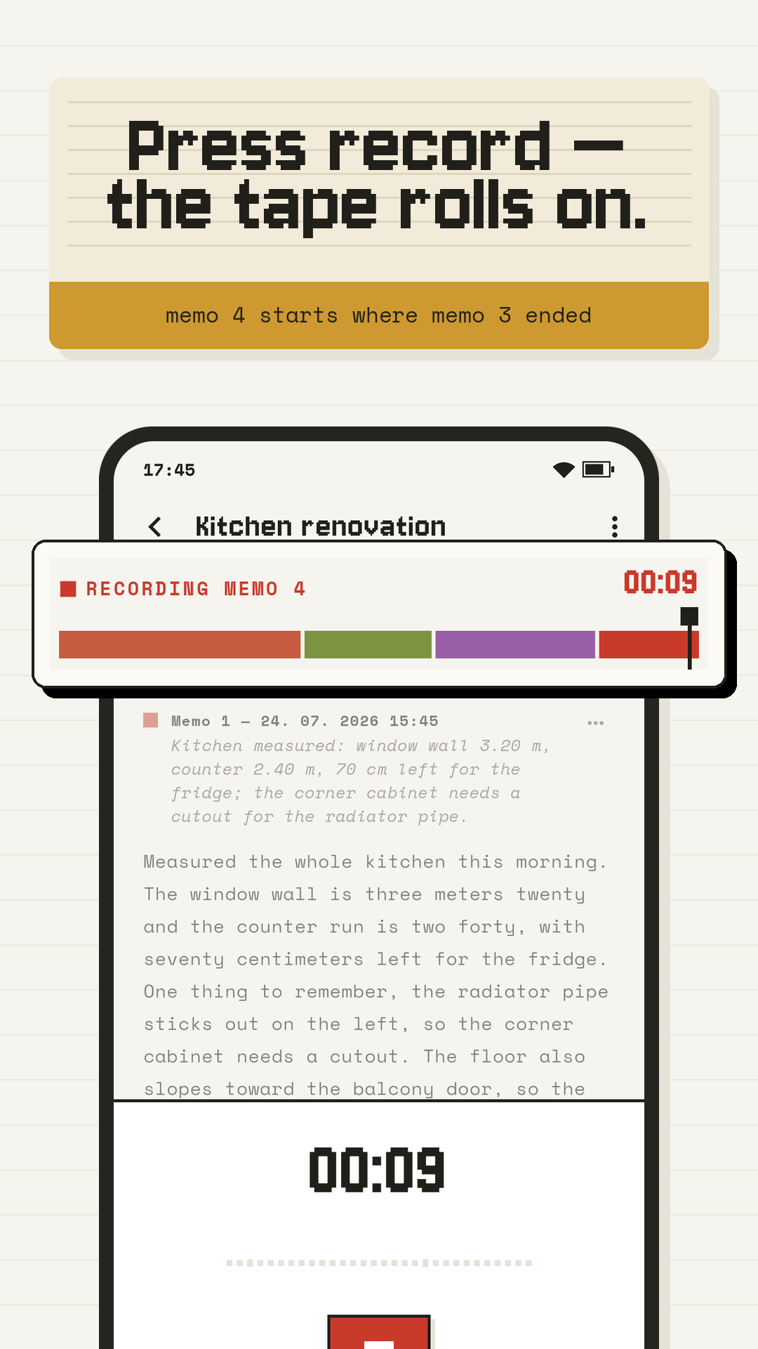 Diktafon: Voice Memos on Tape screenshot 4