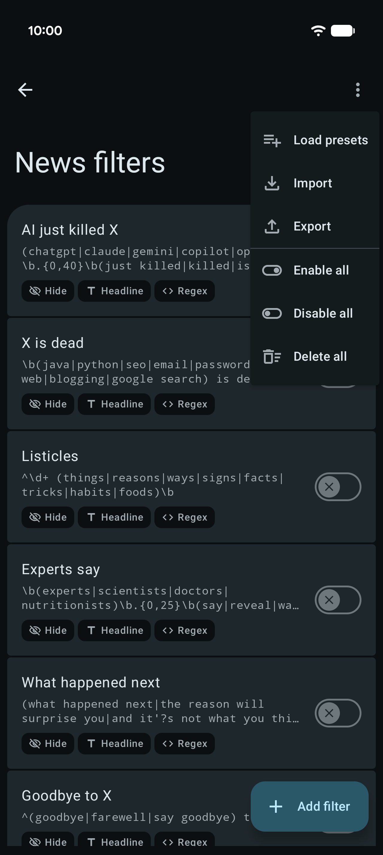Discover Feed Filter screenshot 7