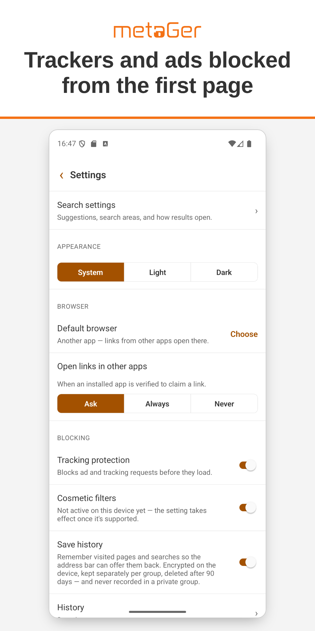MetaGer: Search & Browser screenshot 5