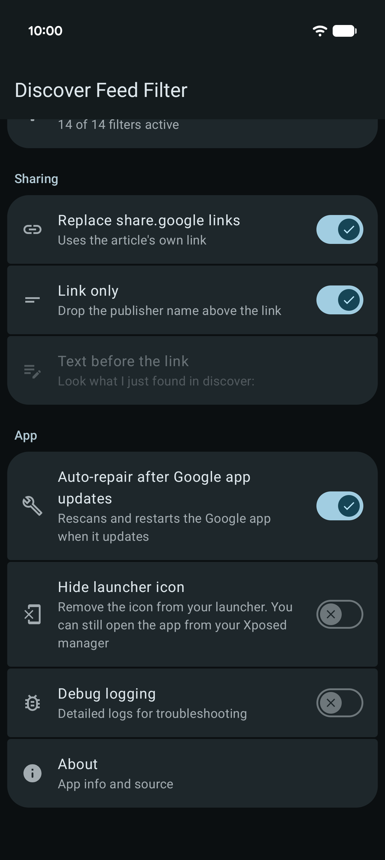 Discover Feed Filter screenshot 2