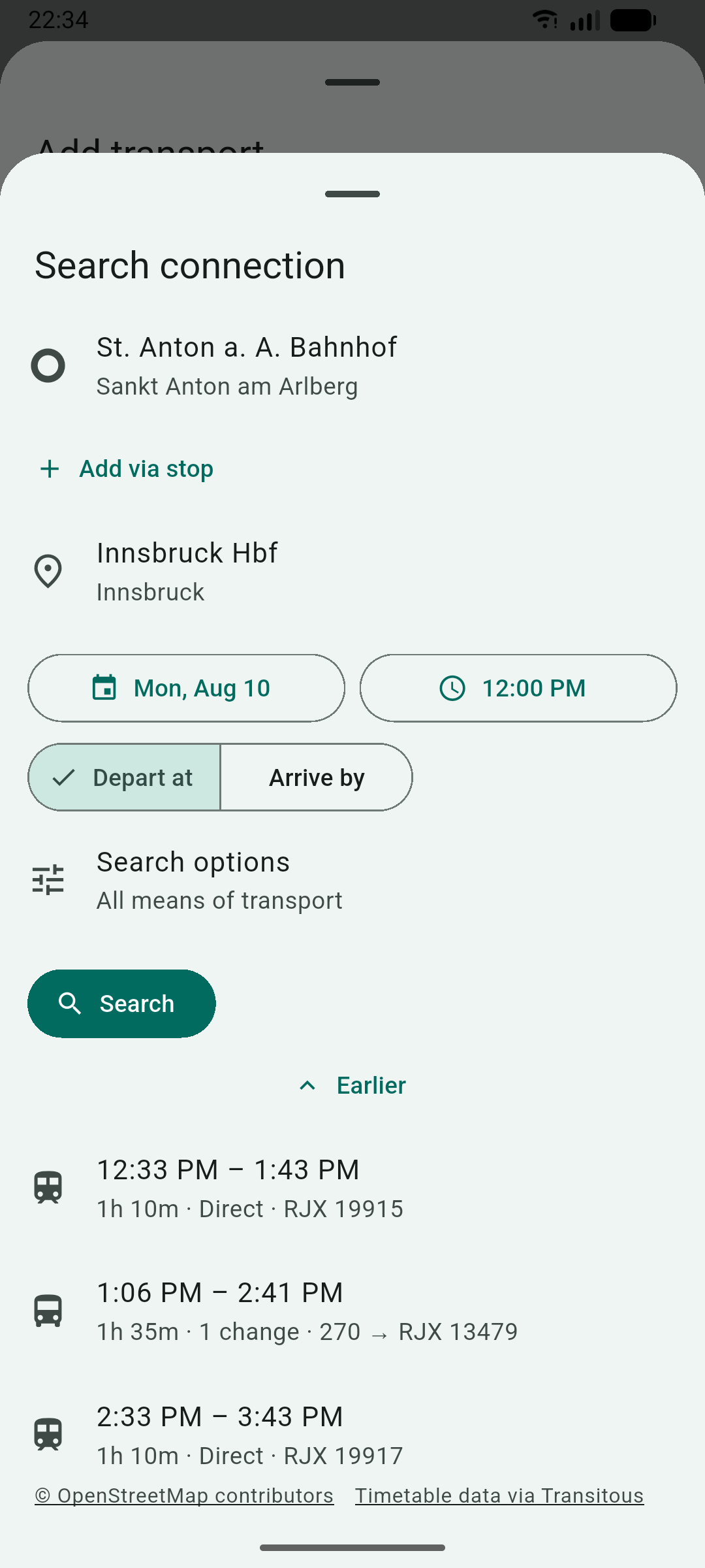 Pappus Travel Planner screenshot 4
