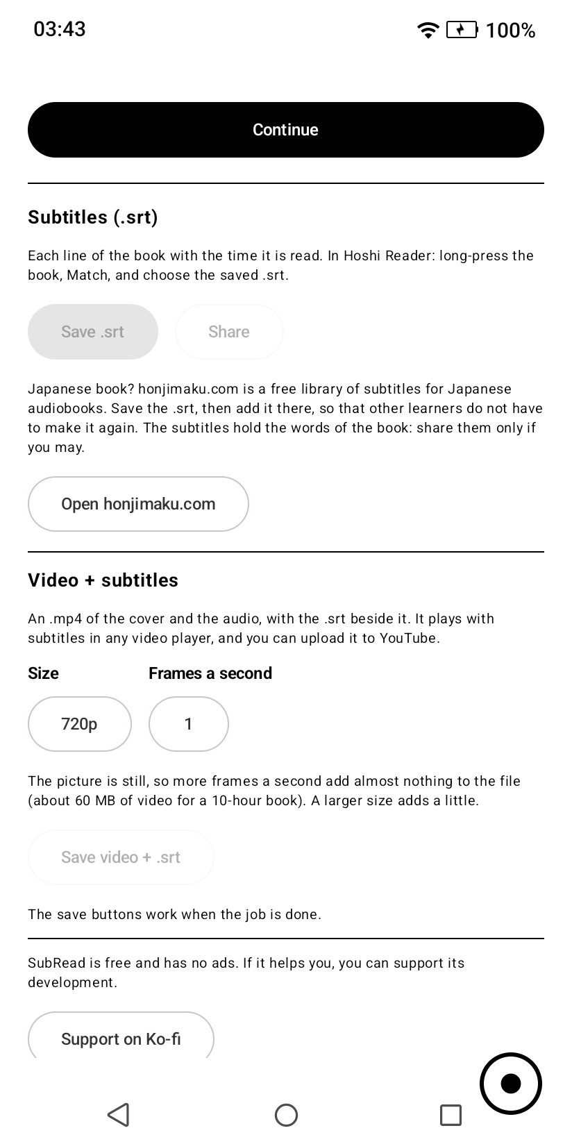 SubRead screenshot 2