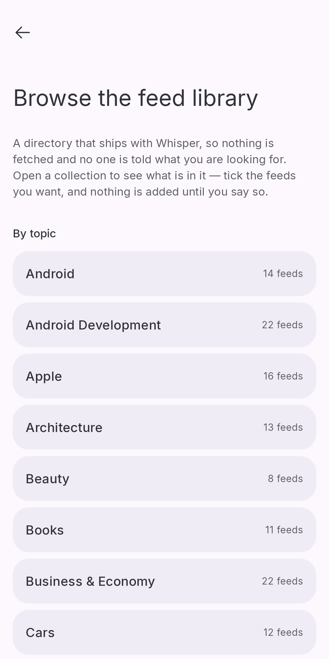 Whisper: RSS Reader screenshot 7