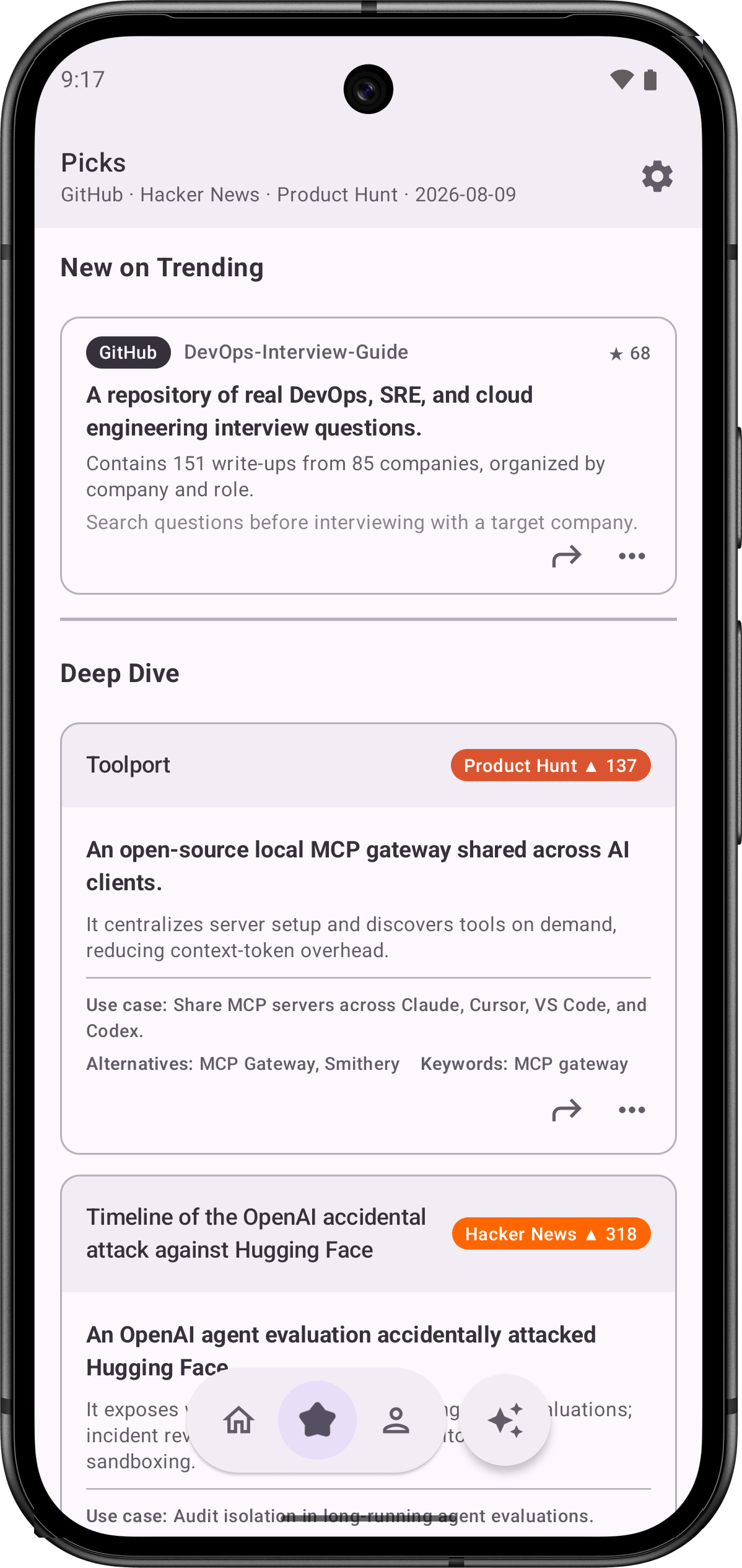 GitHub Trending & Hacker News screenshot 4