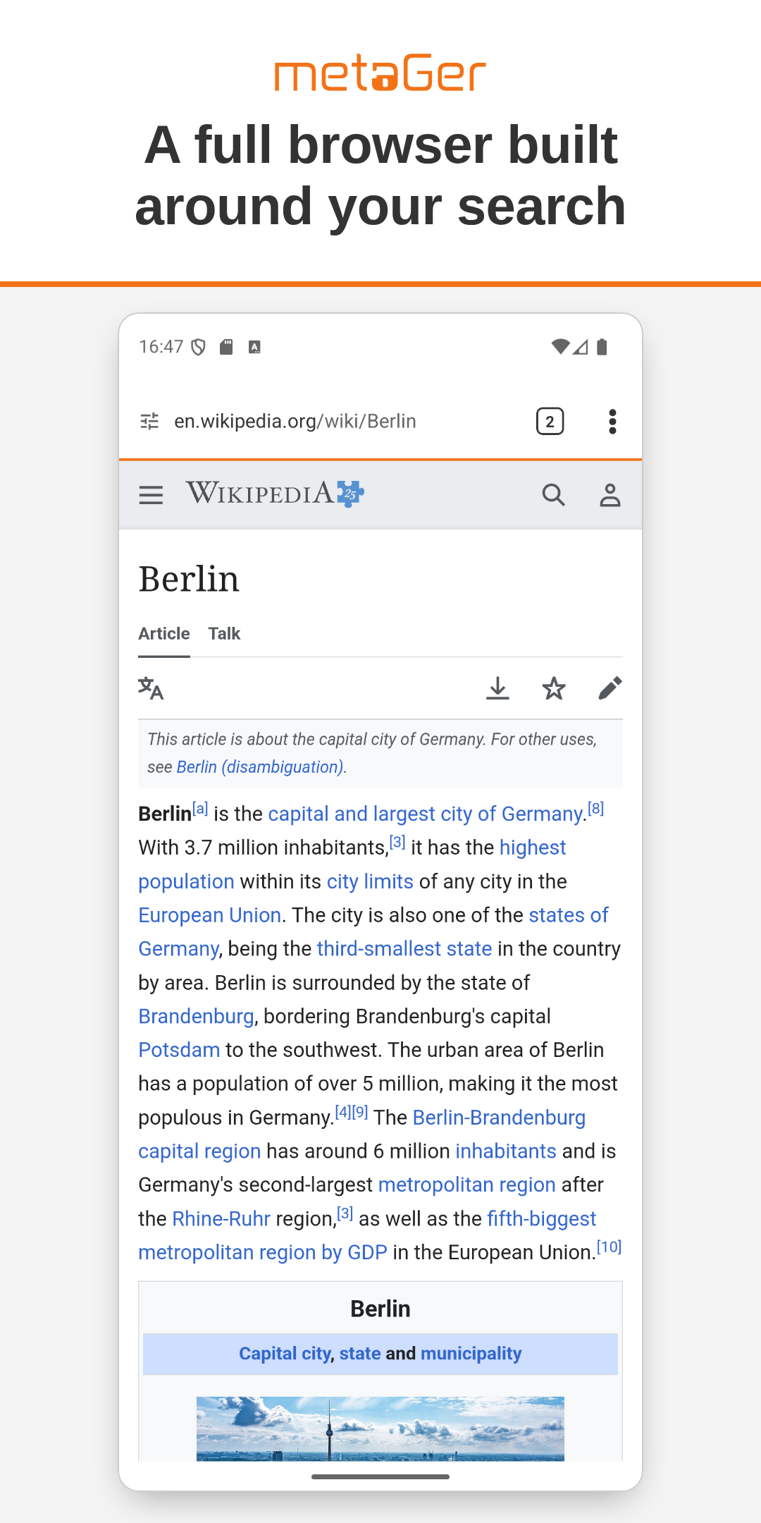MetaGer: Search & Browser screenshot 4