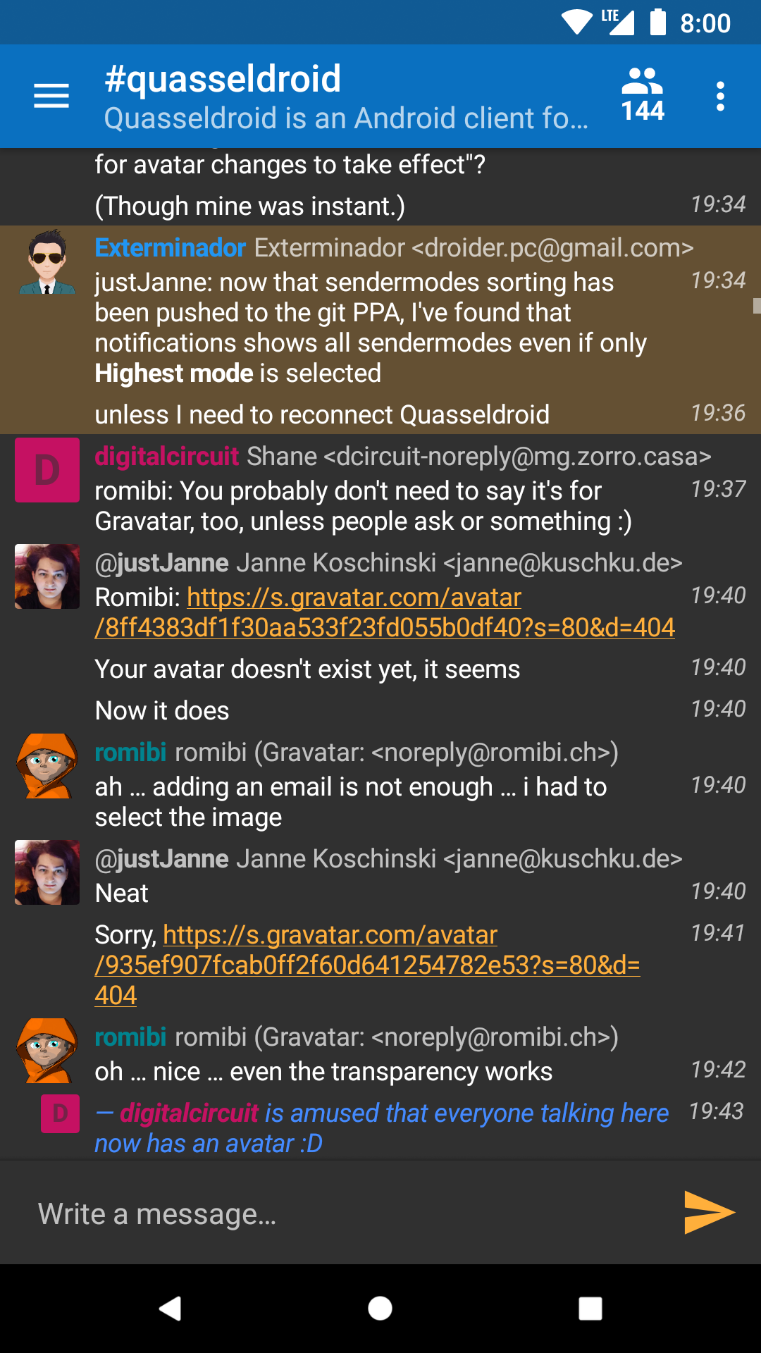Quasseldroid screenshot 2