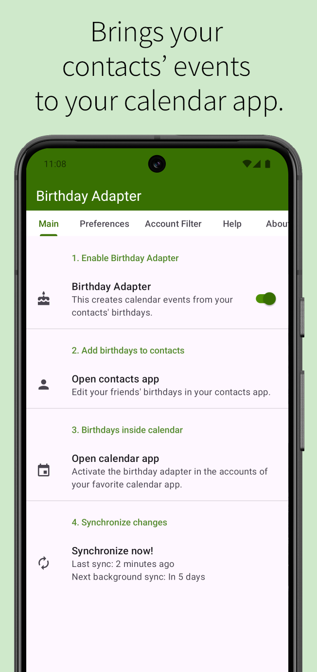 Birthday Adapter screenshot 1