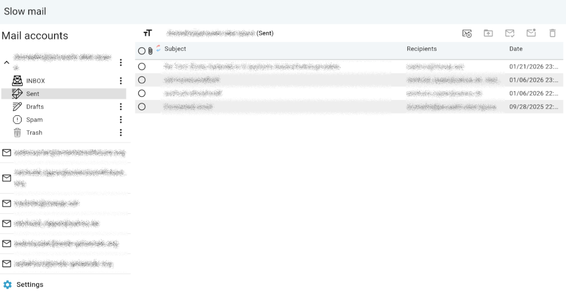 Slow Mail screenshot 1