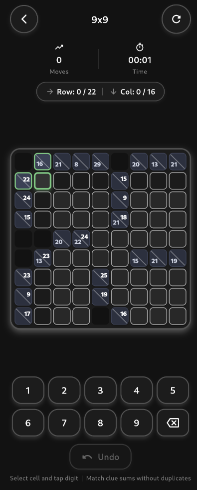 Kakuro screenshot 2