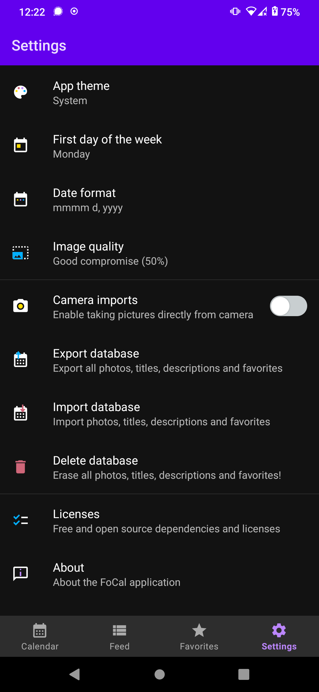 FoCal screenshot 2