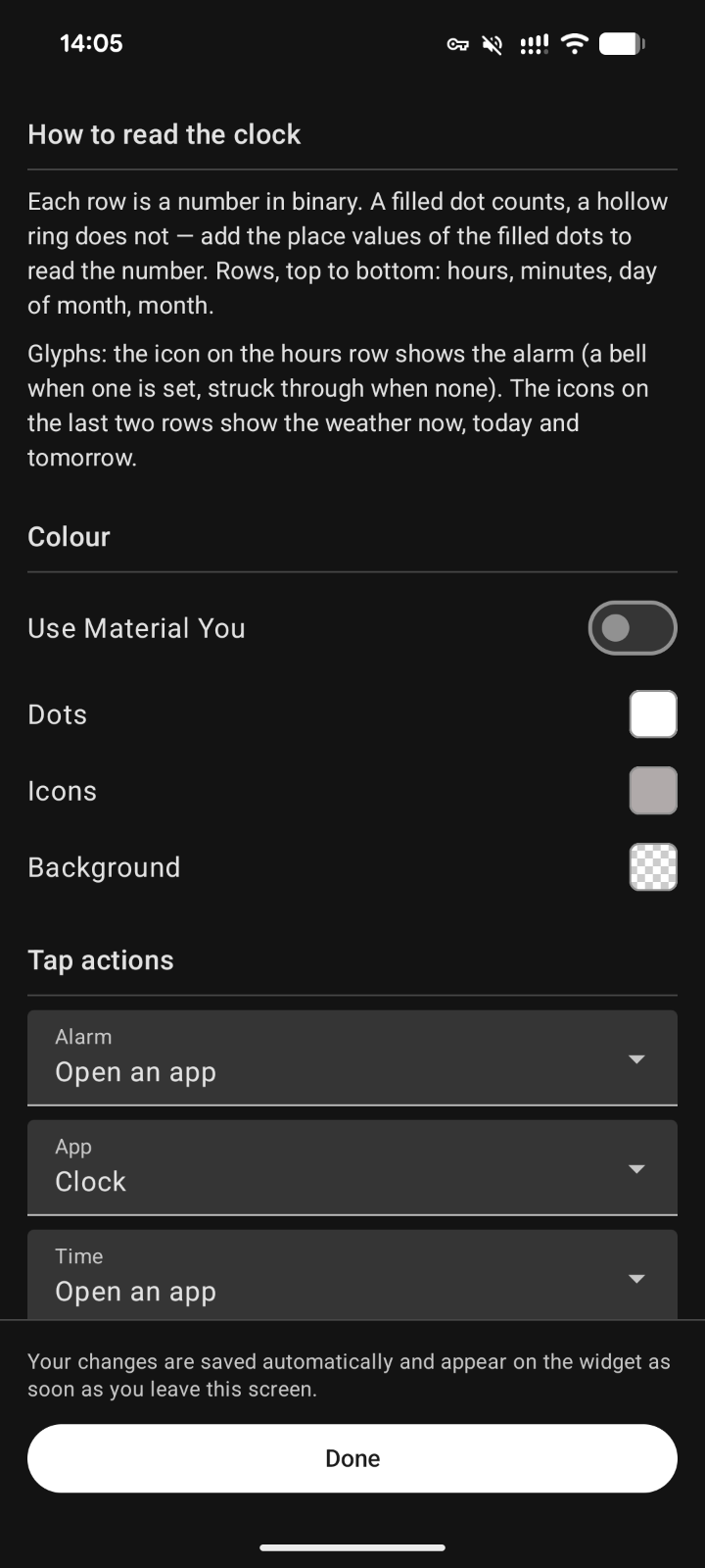 BinClockWidget screenshot 3