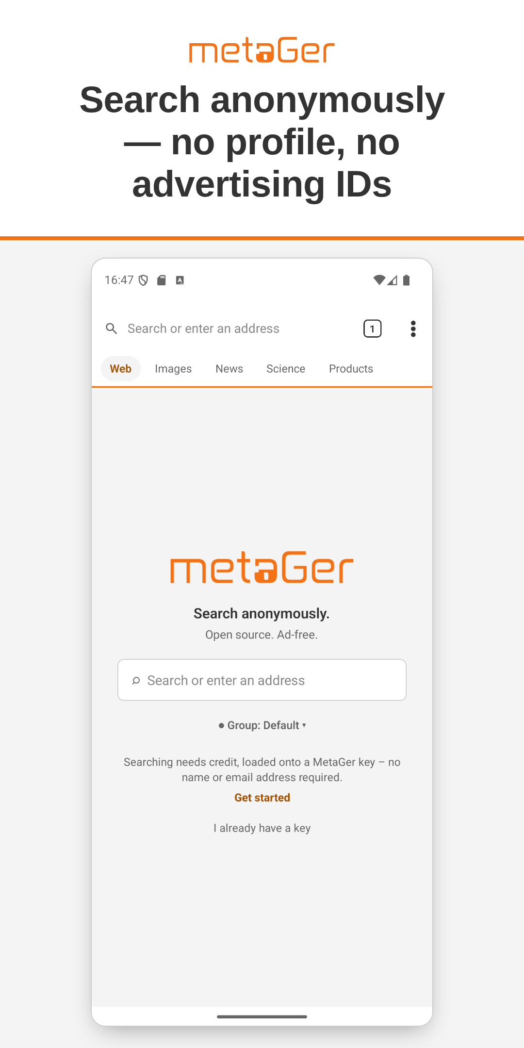 MetaGer: Search & Browser screenshot 1
