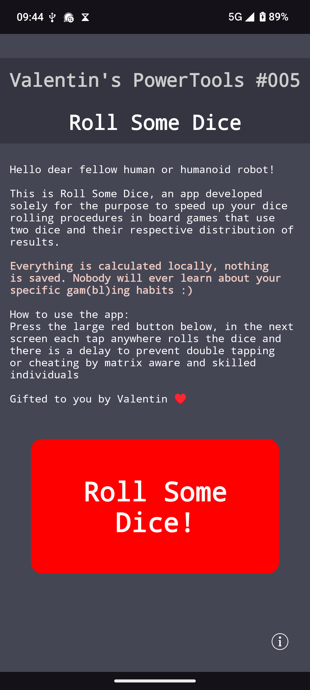 Valentin's PowerTools #005 - Roll Some Dice  screenshot 1