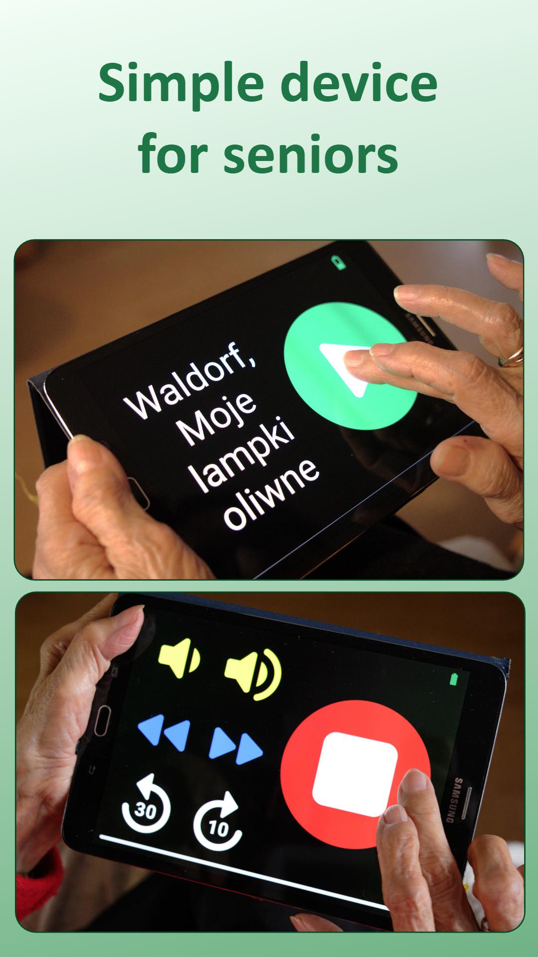 Homer Audio Player for Seniors screenshot 1