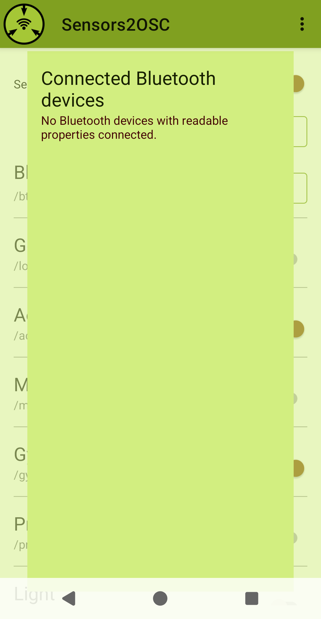 Sensors2OSC screenshot 3