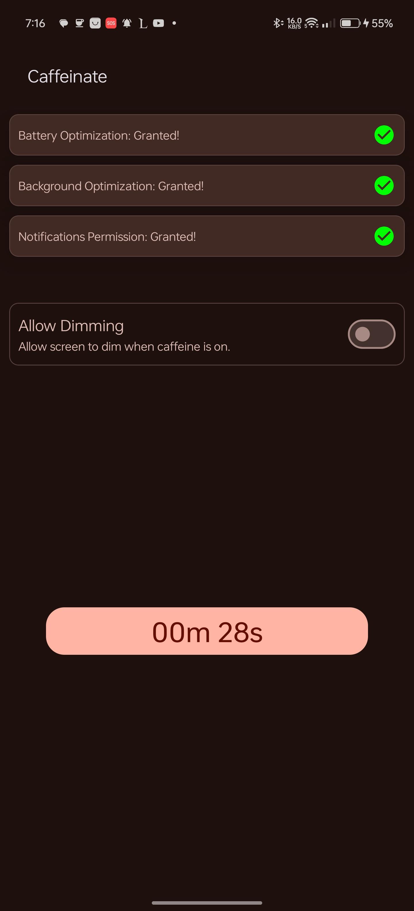 Caffeinate screenshot 2