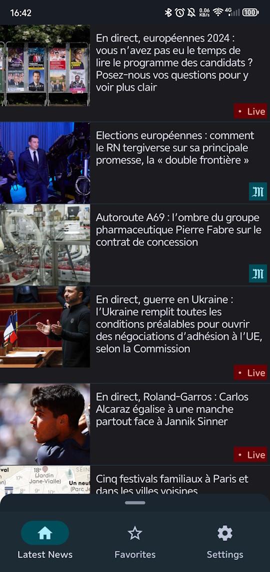 LeMondeRssReader screenshot 1