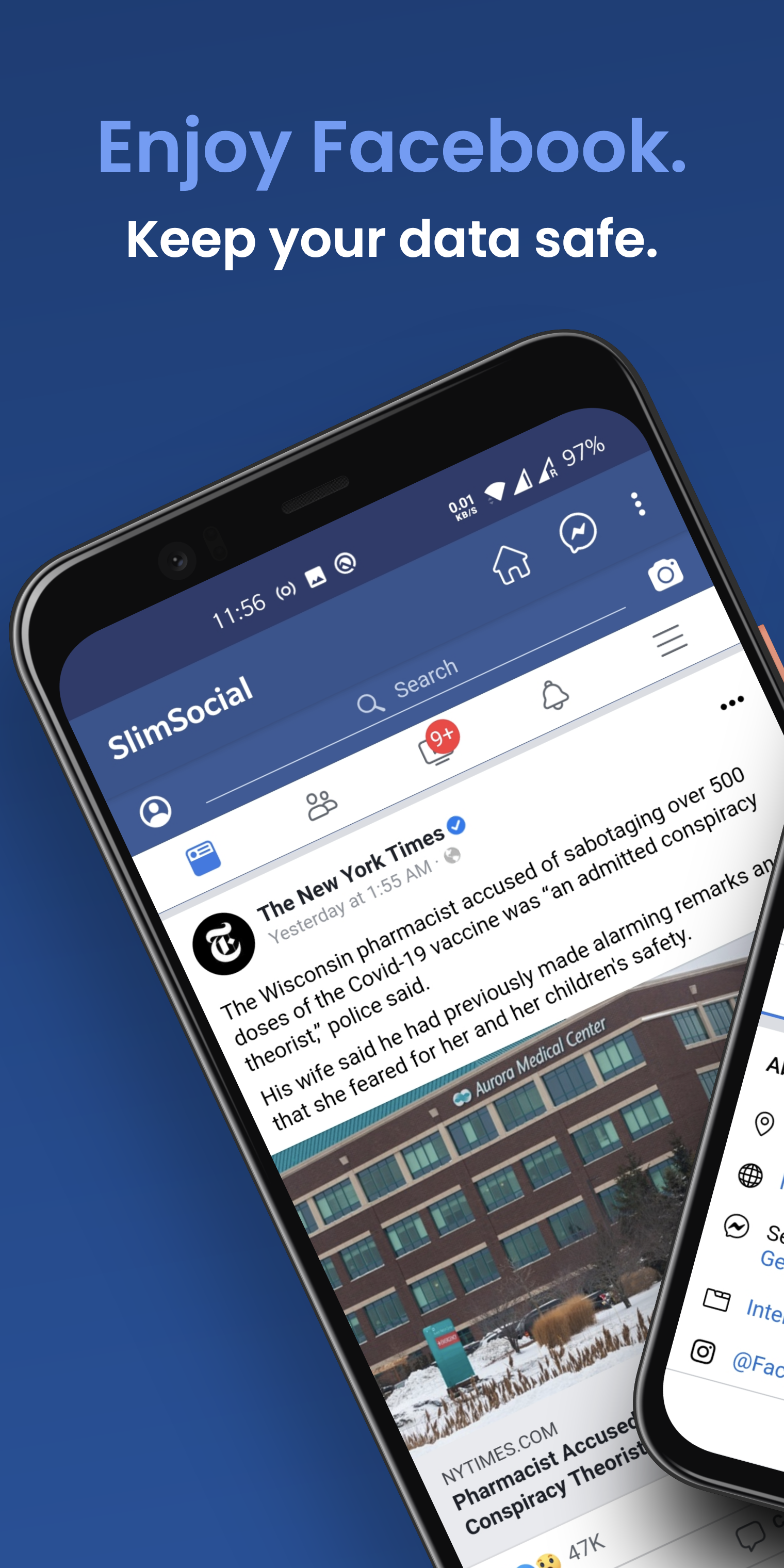 SlimSocial for Facebook screenshot 1