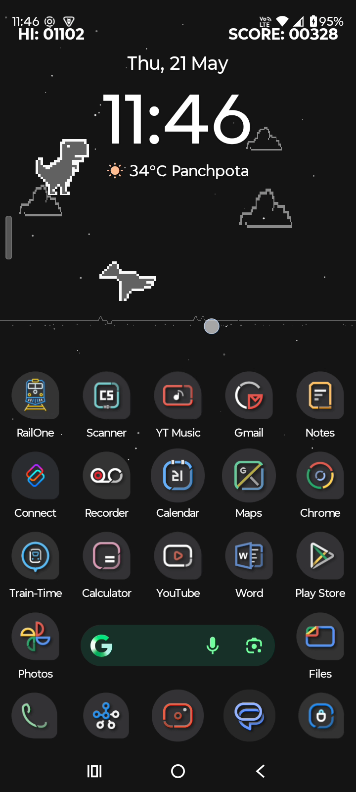 Live Wallpaper Dino Game screenshot 1