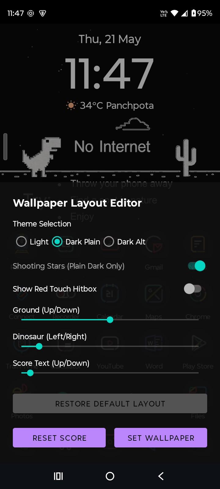 Live Wallpaper Dino Game screenshot 4