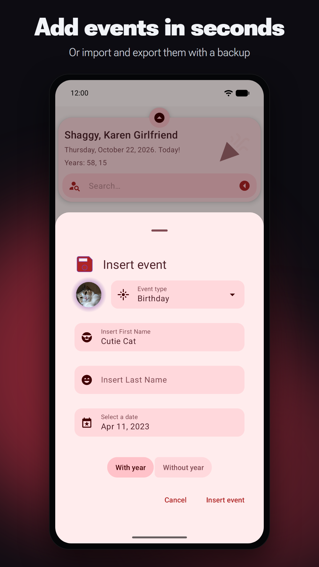 Birday - Birthday Manager screenshot 2