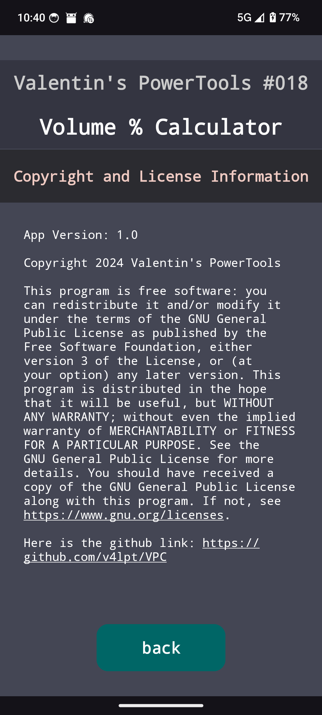 Valentin's PowerTools #018 - Volume Percent Calcul screenshot 3