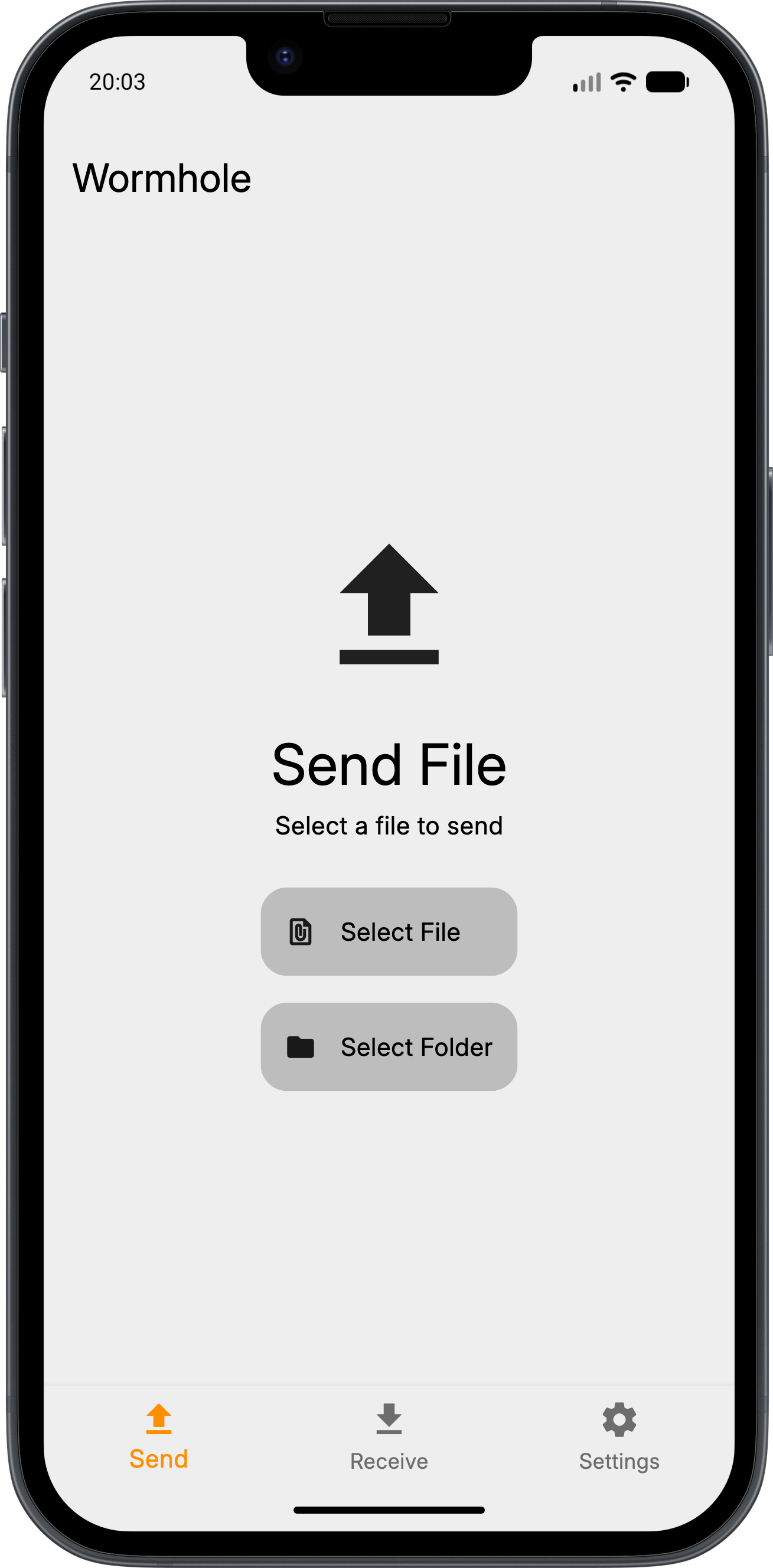 Wormhole File Transfer screenshot 1