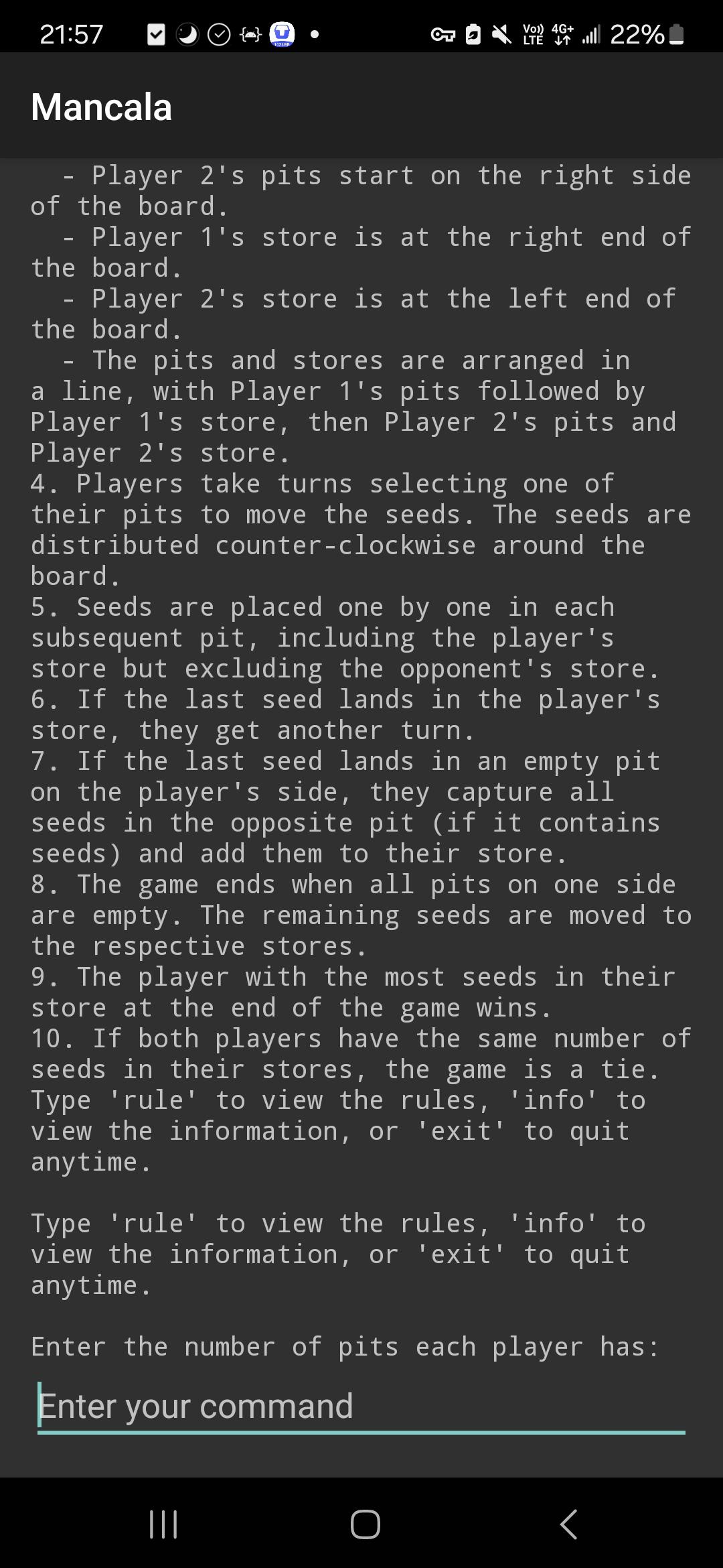 Mancala screenshot 2