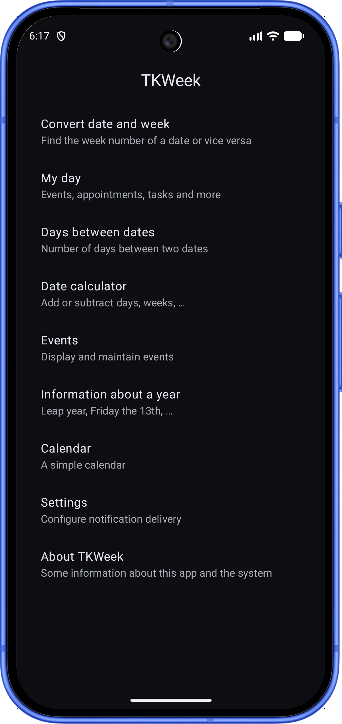 TKWeek screenshot 1