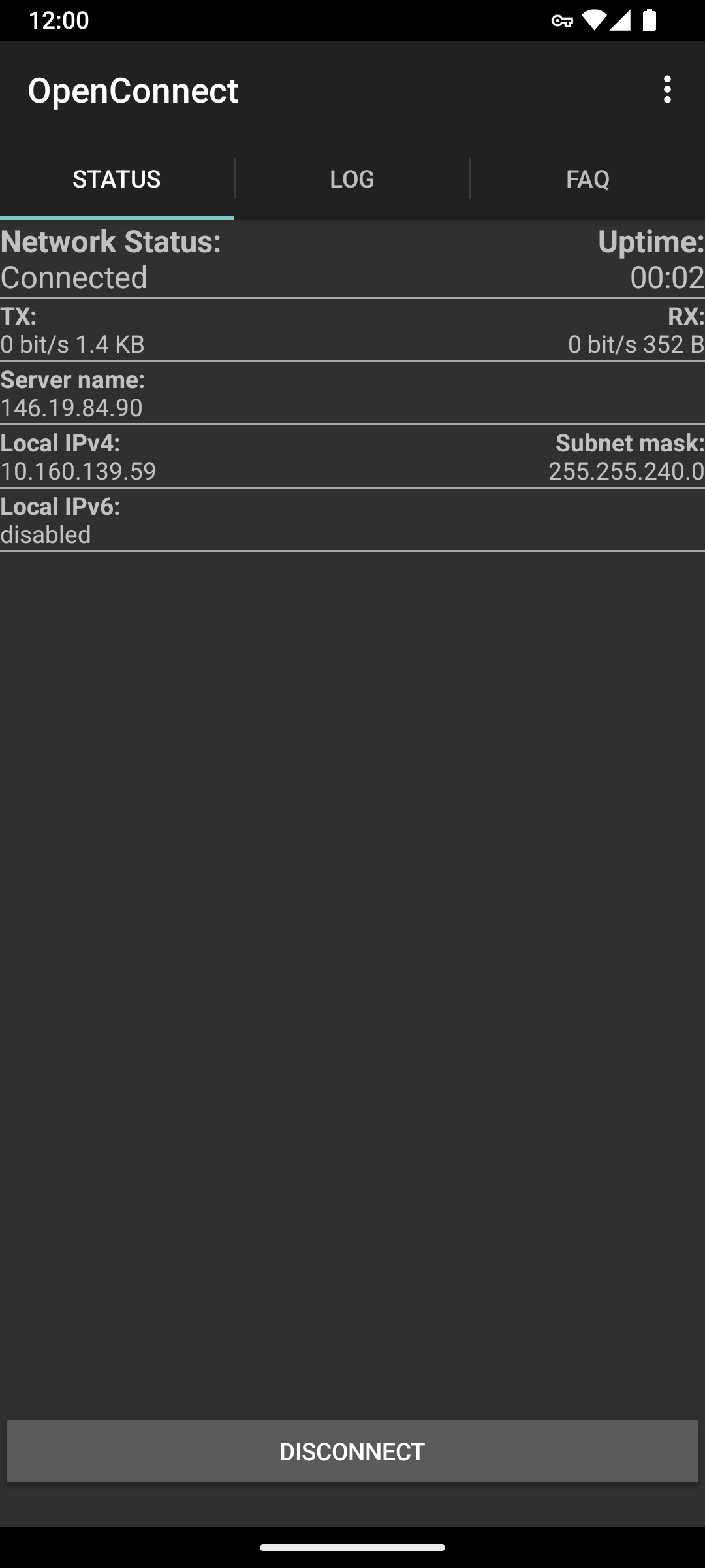 OpenConnect screenshot 3