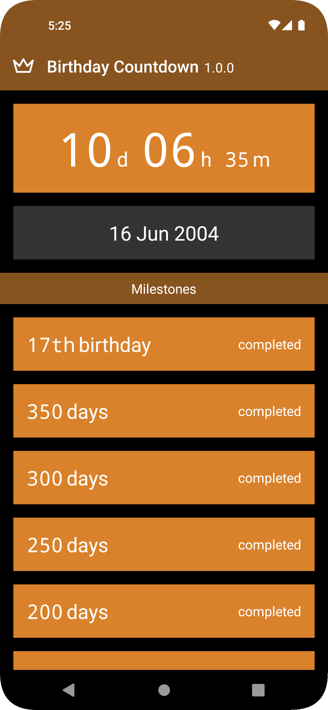 Birthday Countdown screenshot 1