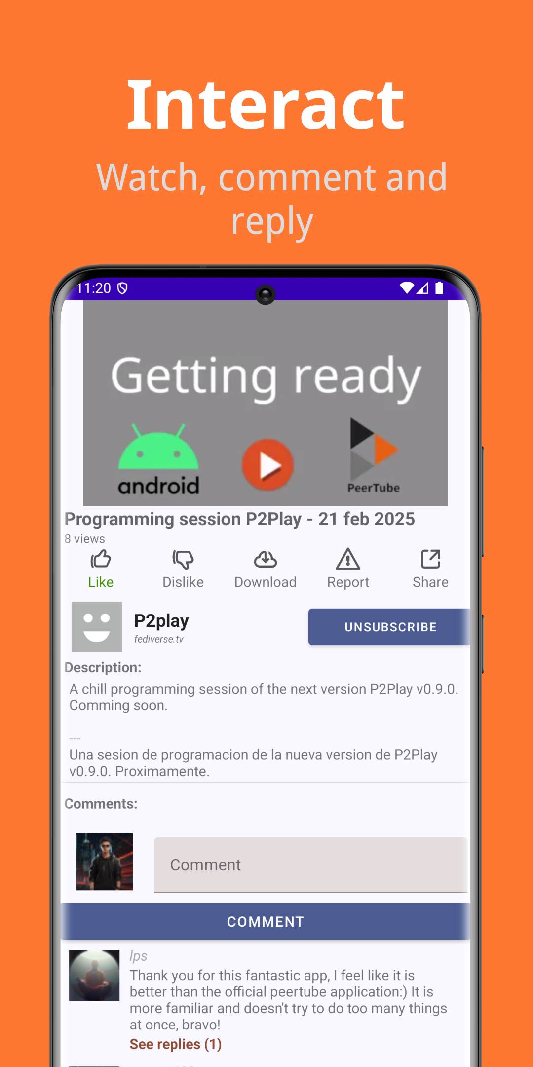 P2Play - Peertube client screenshot 4