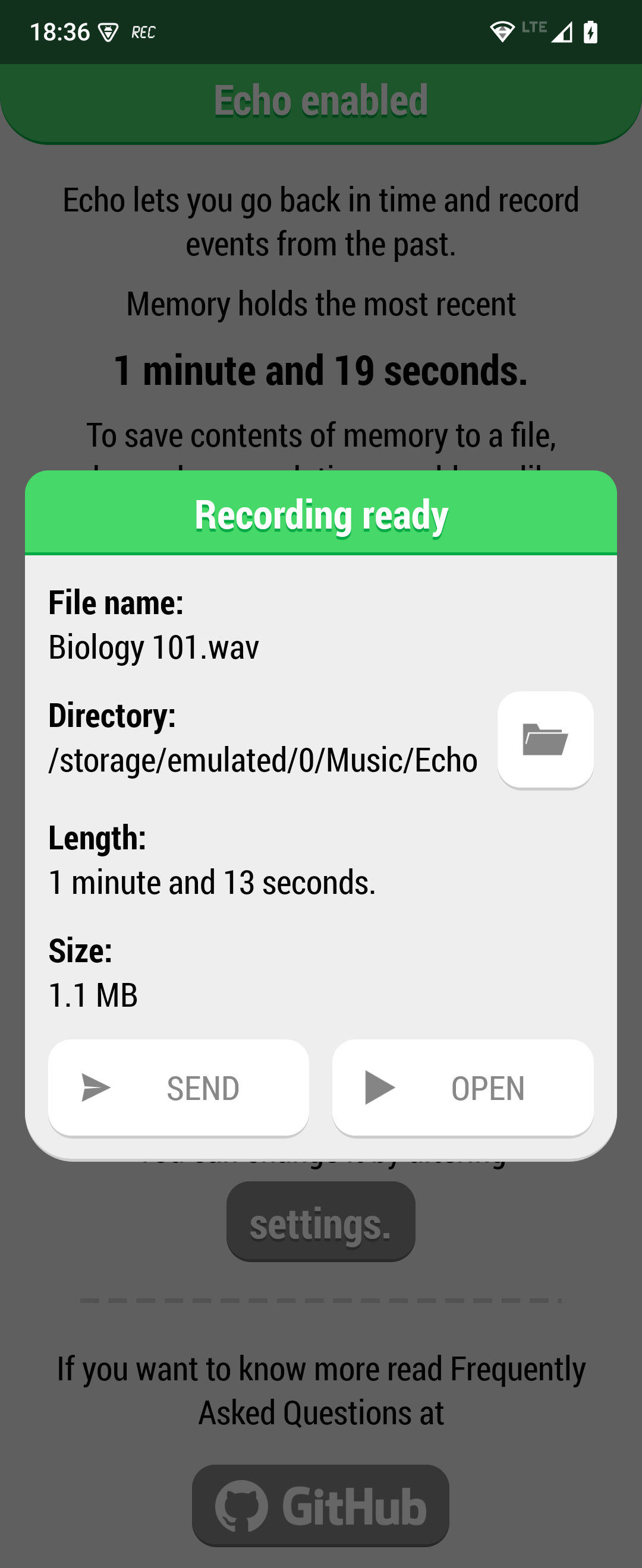 Echo screenshot 2